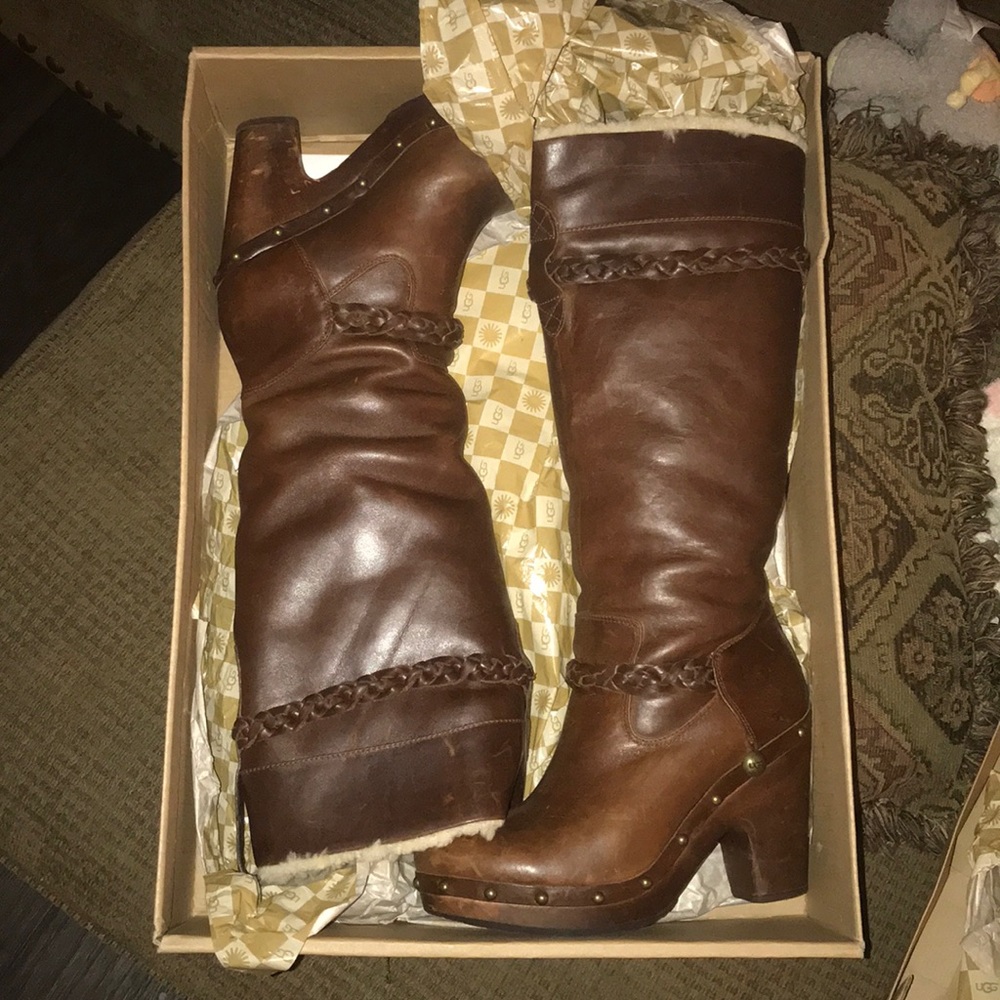 UGG brown heeled boots